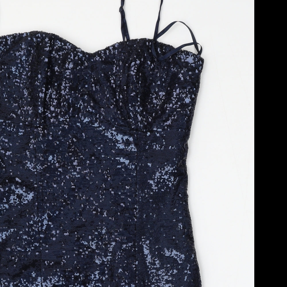 New Look Womens Blue  Polyester Bodycon  Size 16  Round Neck