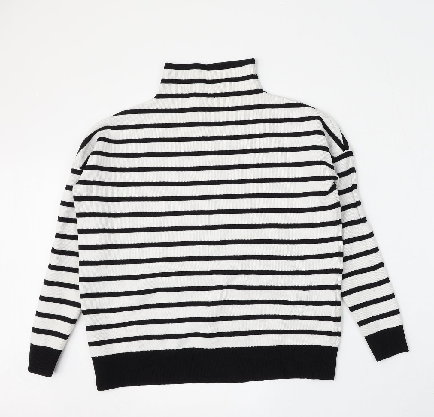 Whistles Womens Multicoloured Mock Neck Striped Polyamide Pullover Jumper Size XS