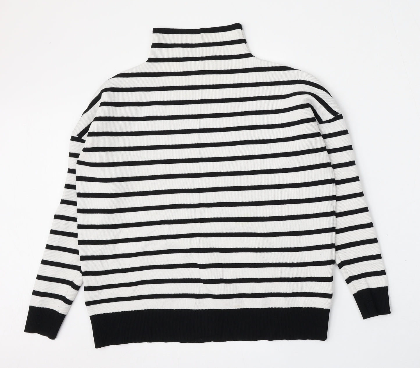 Whistles Womens Multicoloured Mock Neck Striped Polyamide Pullover Jumper Size XS