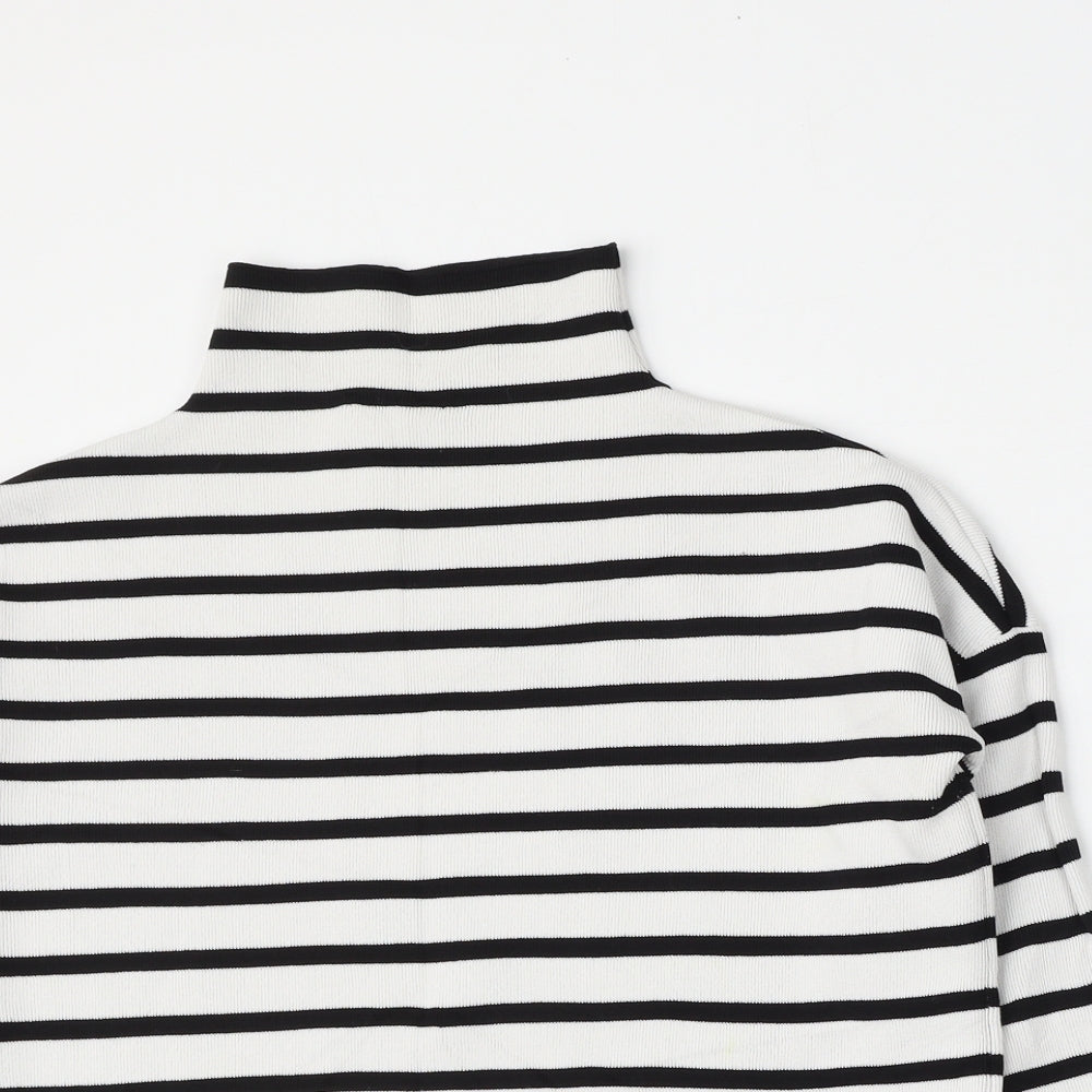 Whistles Womens Multicoloured Mock Neck Striped Polyamide Pullover Jumper Size XS
