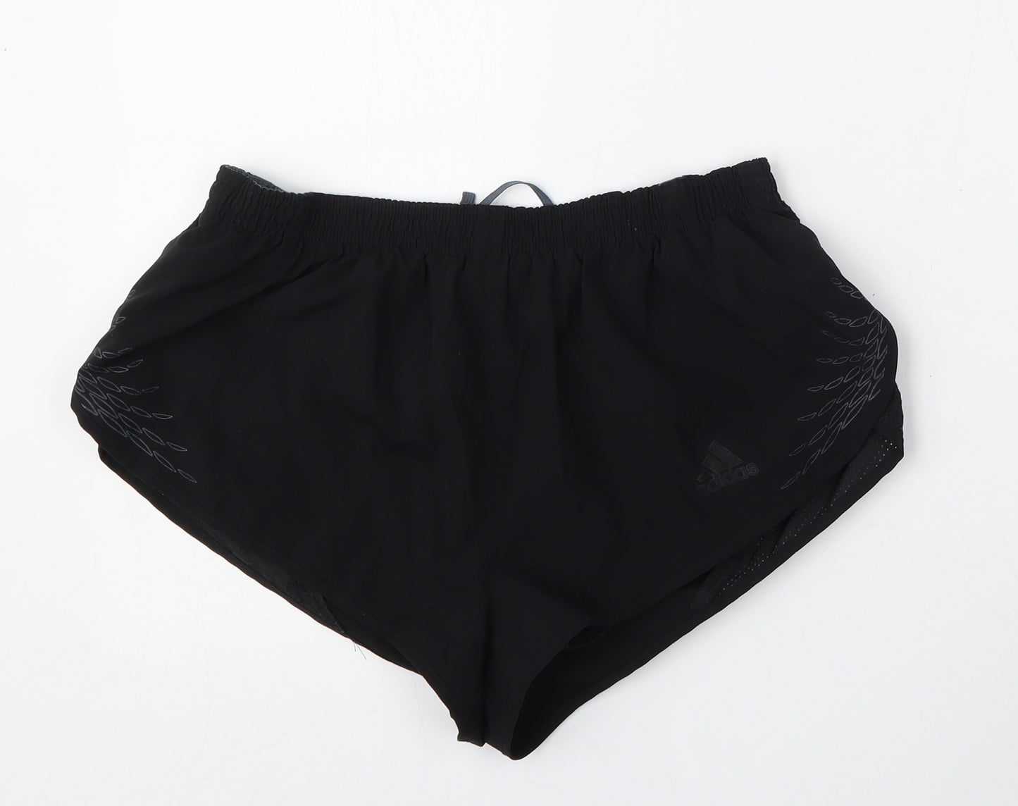 adidas Womens Black  Polyester Athletic Shorts Size M L3 in Regular