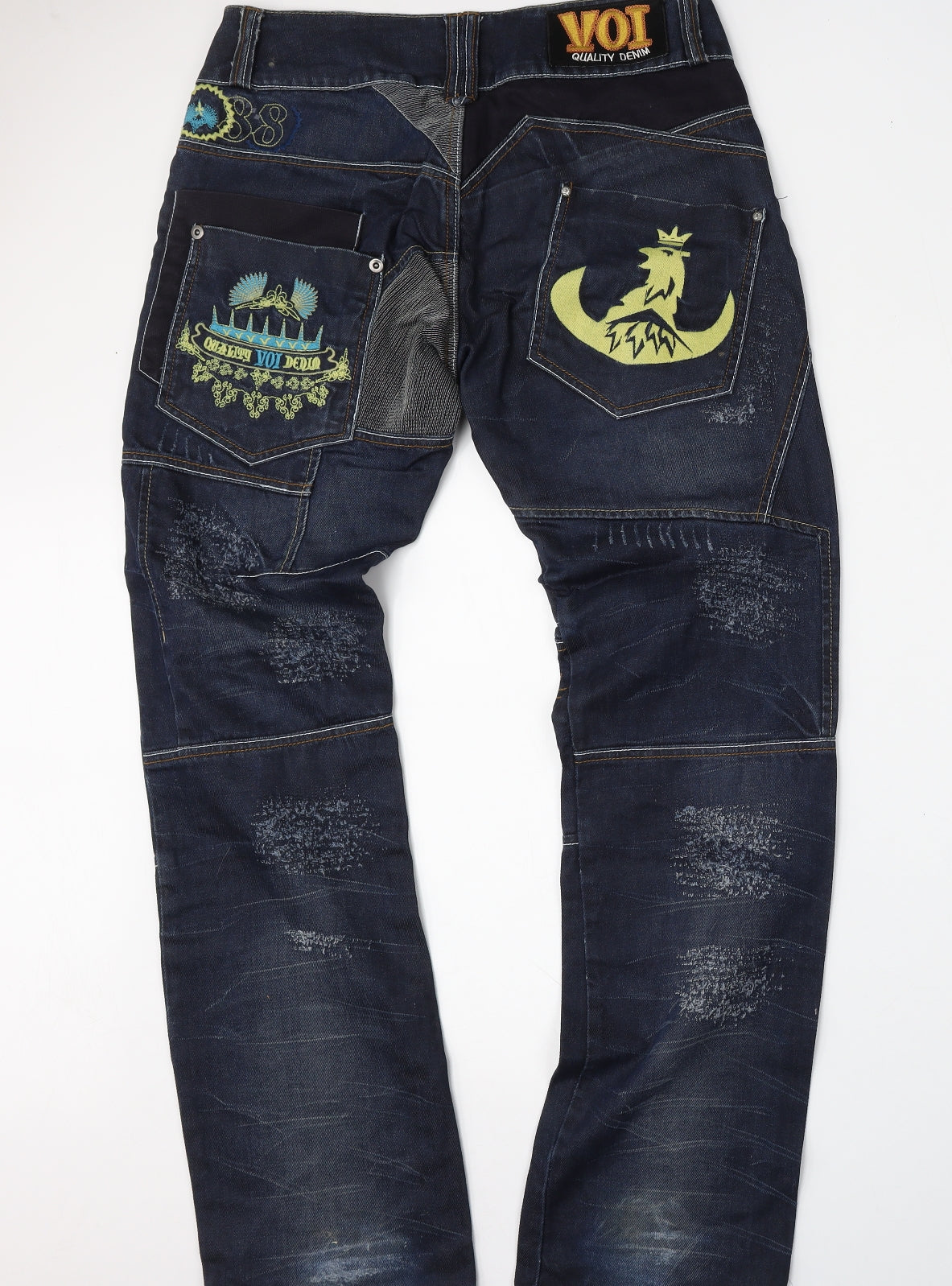 Voi Jeans Mens Blue  Cotton Straight Jeans Size 32 L34 in Regular Button