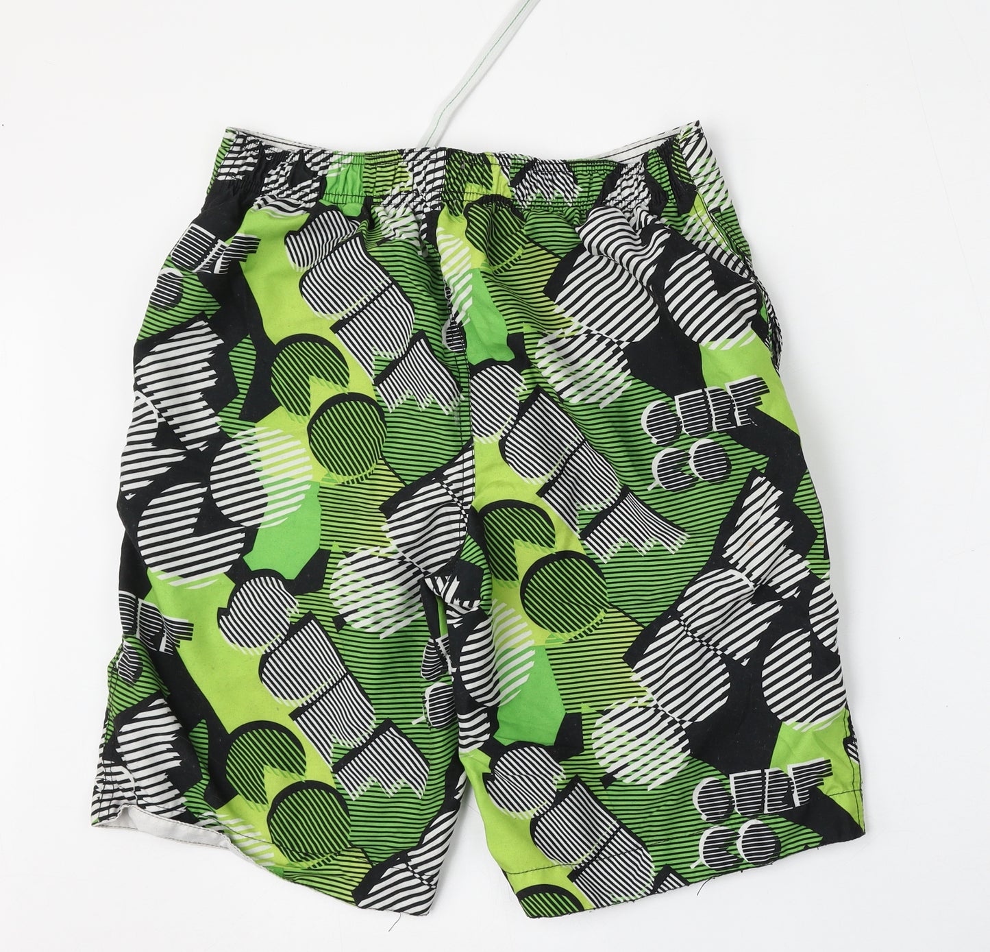 Surf 65 Central Mens Green Geometric Polyester Athletic Shorts Size M L11 in Regular Tie