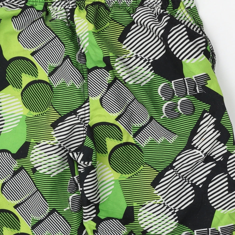 Surf 65 Central Mens Green Geometric Polyester Athletic Shorts Size M L11 in Regular Tie