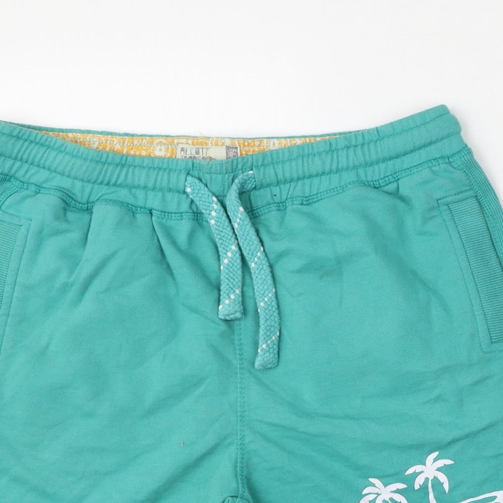 alcott Mens Blue  Cotton Sweat Shorts Size L L9 in Regular Tie