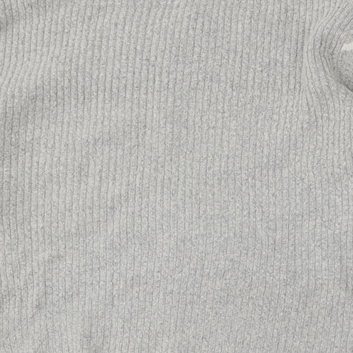 Principles Womens Grey Round Neck Striped Acrylic Pullover Jumper Size 14