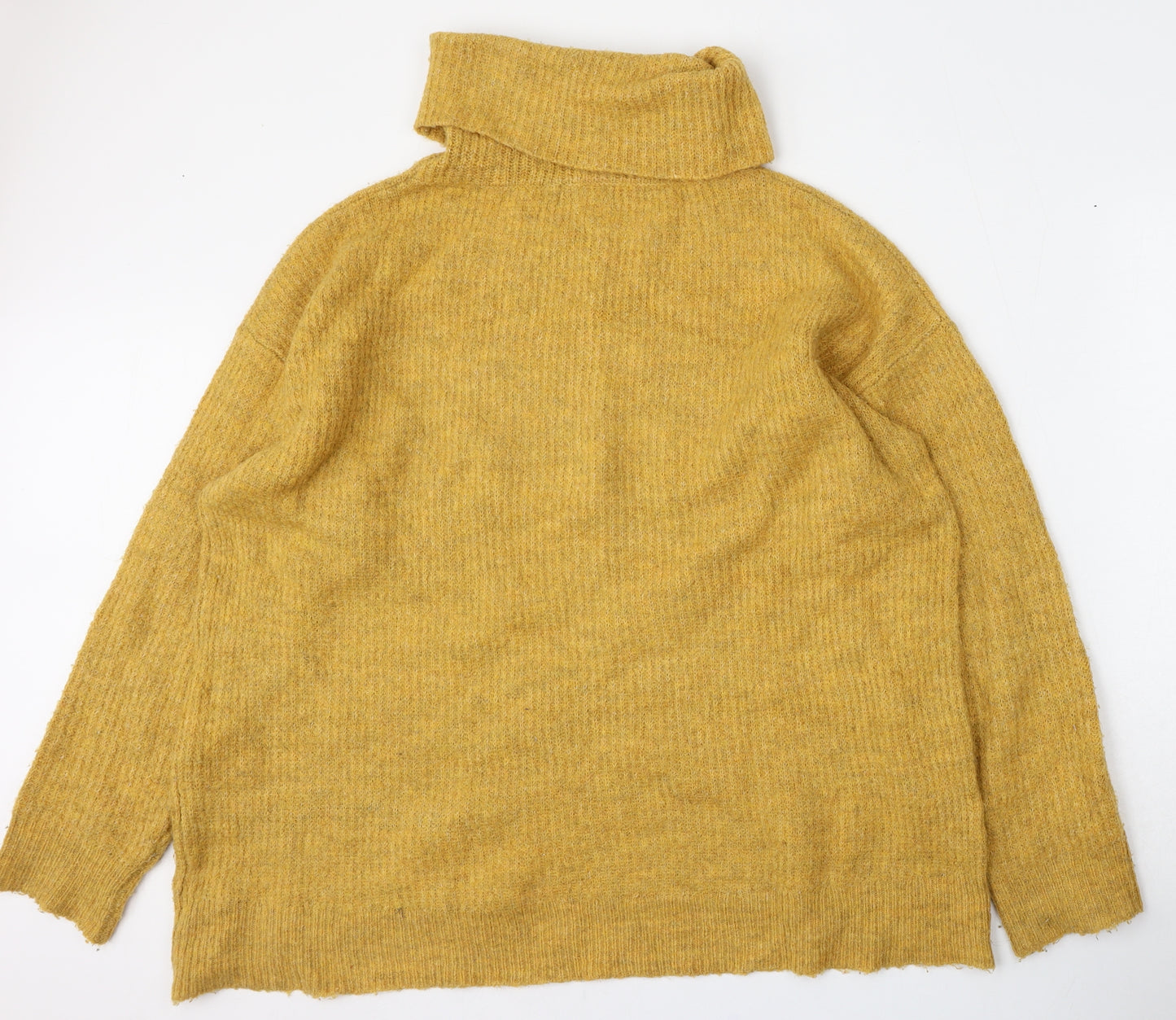 New Look Womens Yellow Roll Neck  Acrylic Pullover Jumper Size L