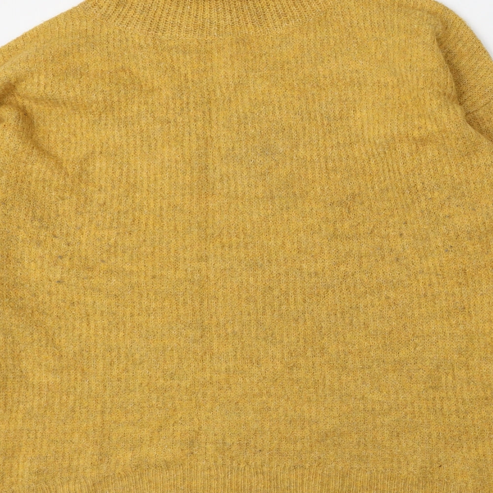 New Look Womens Yellow Roll Neck  Acrylic Pullover Jumper Size L