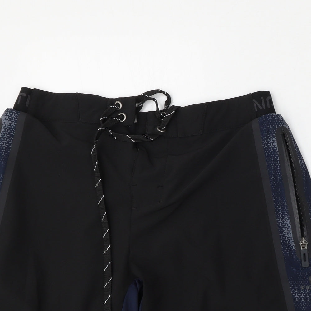 DECATHLON Mens Blue  Polyester Athletic Shorts Size L L12 in Regular Tie