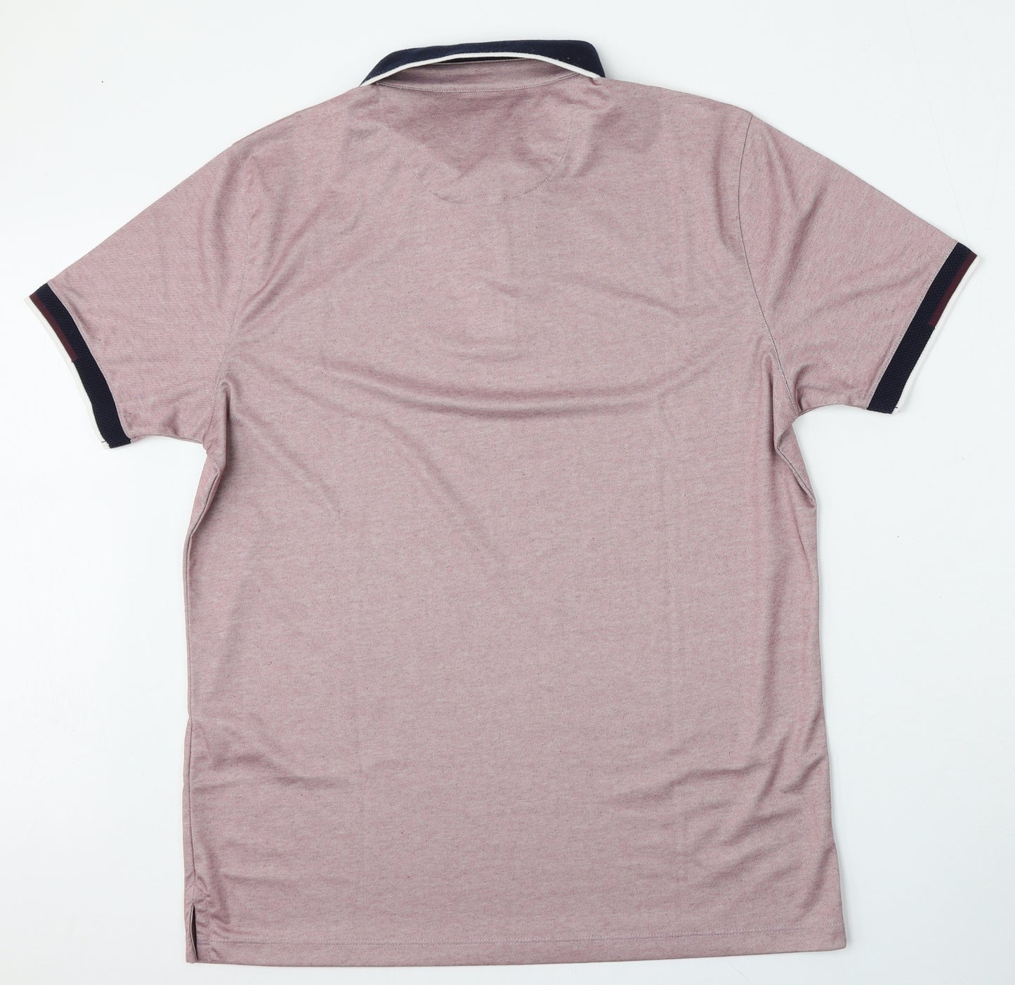 REMUS Mens Red  Cotton  Polo Size L Collared Button