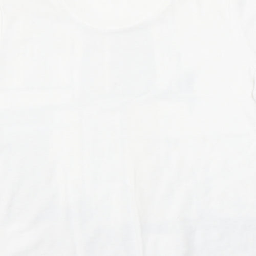 Tigi Womens White  Polyester Basic T-Shirt Size 10 Round Neck
