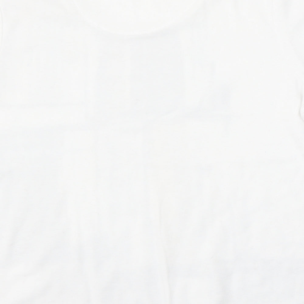 Tigi Womens White  Polyester Basic T-Shirt Size 10 Round Neck