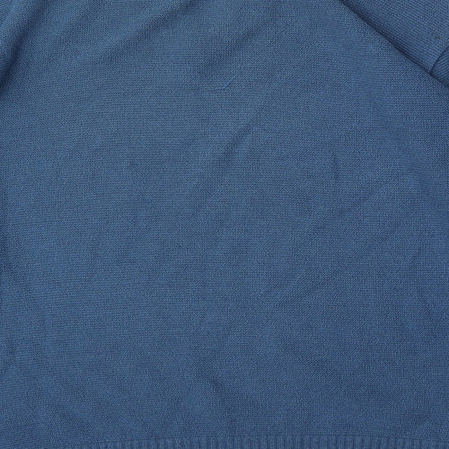 HPR Mens Blue V-Neck  Cotton Pullover Jumper Size L