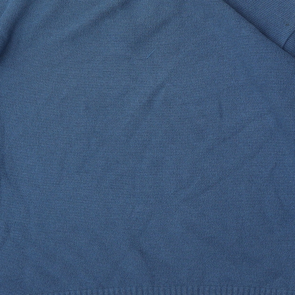 HPR Mens Blue V-Neck  Cotton Pullover Jumper Size L