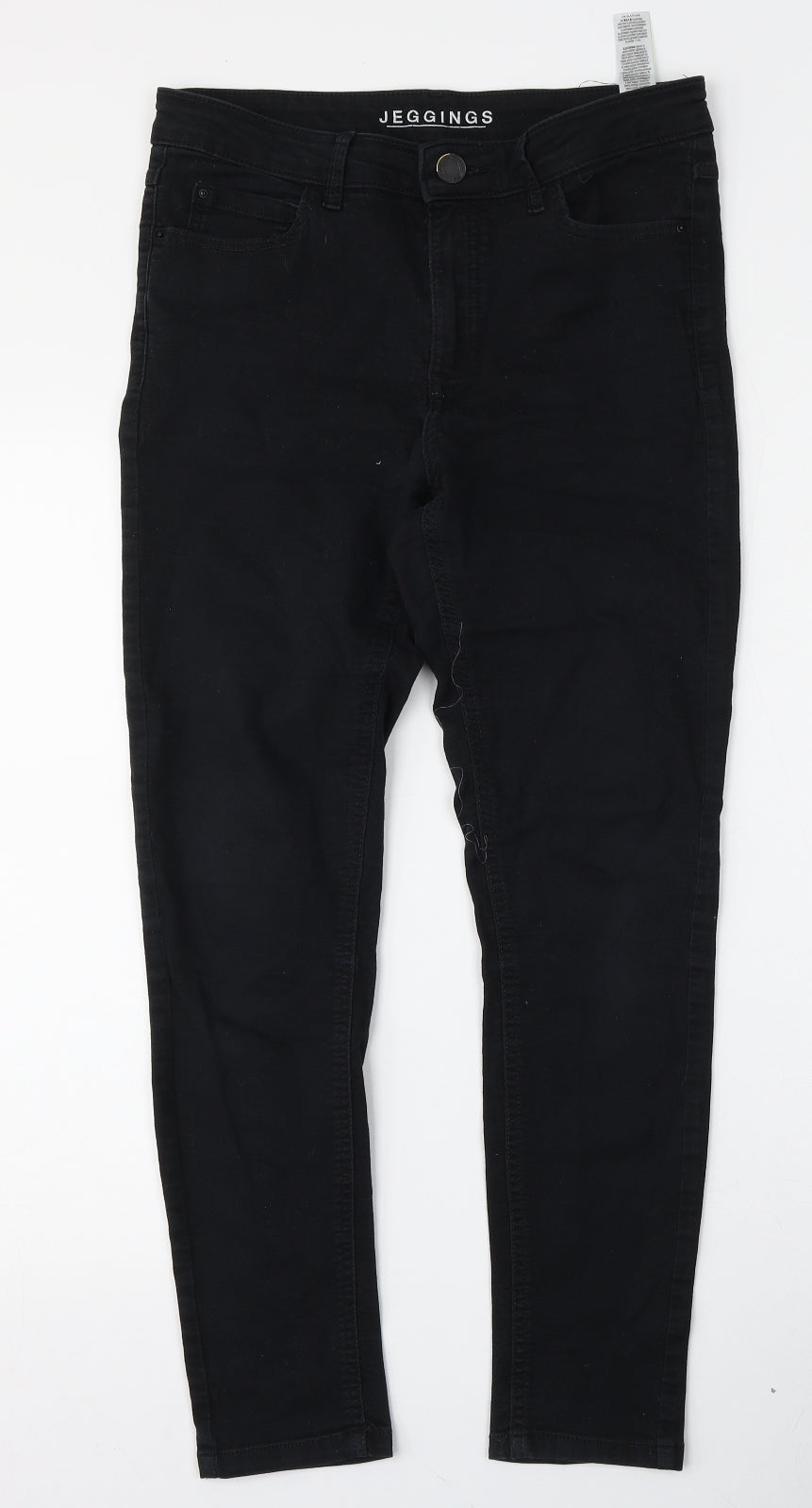 Marks and Spencer Womens Black  Cotton Jegging Jeans Size 12 L26 in Regular Button