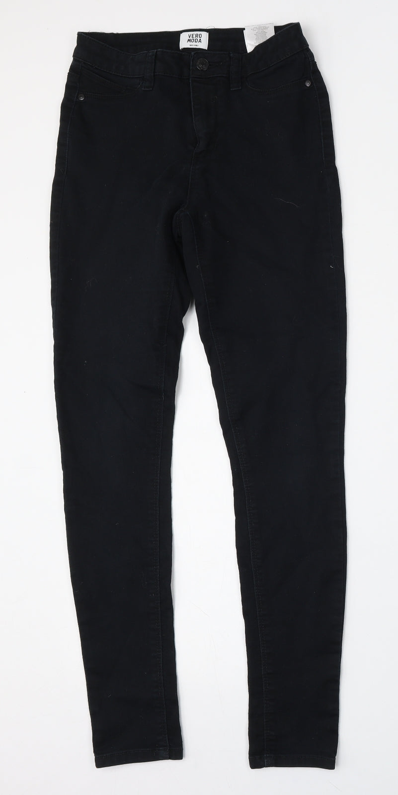 VERO MODA Womens Black  Cotton Skinny Jeans Size 26 L28 in Regular Button
