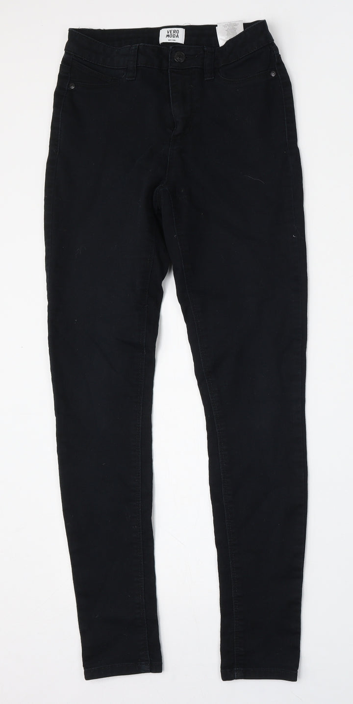 VERO MODA Womens Black  Cotton Skinny Jeans Size 26 L28 in Regular Button