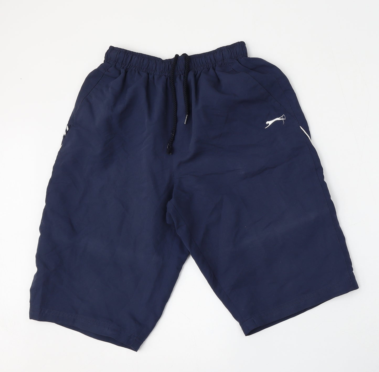 Slazenger Mens Blue  Polyester Bermuda Shorts Size M L12 in Regular Tie