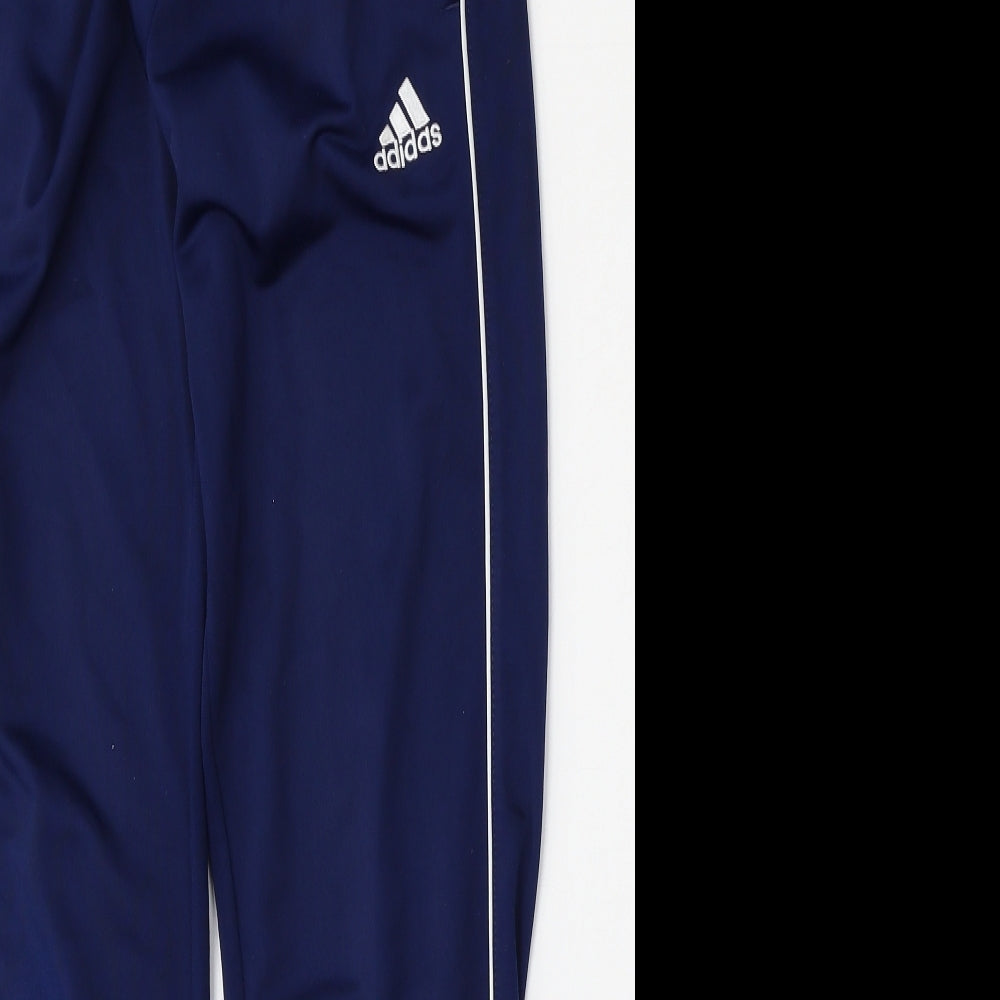 adidas Boys Blue  Polyester Jogger Trousers Size 11-12 Years  Regular Tie