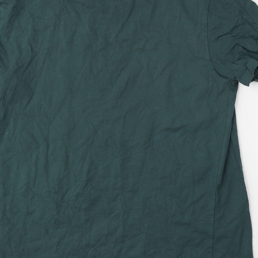 George Mens Green  Cotton  T-Shirt Size L Round Neck