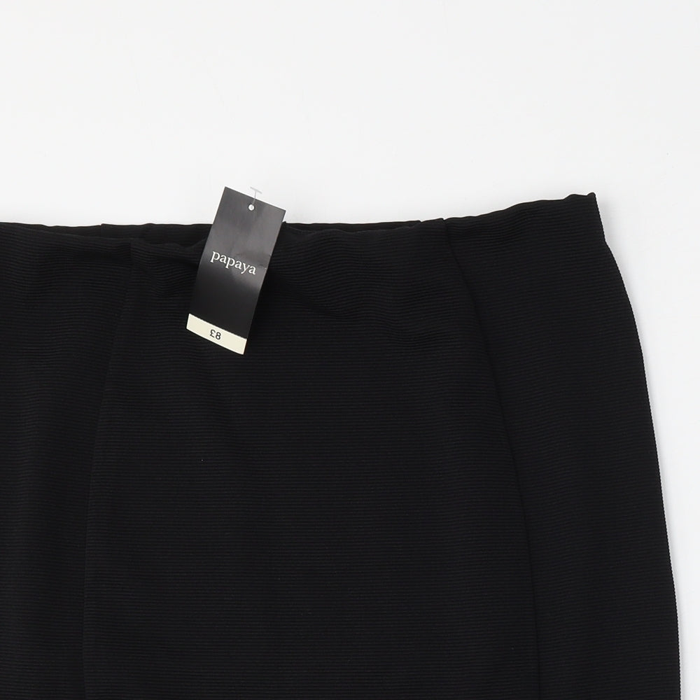 Papaya Womens Black  Polyester Straight & Pencil Skirt Size 14