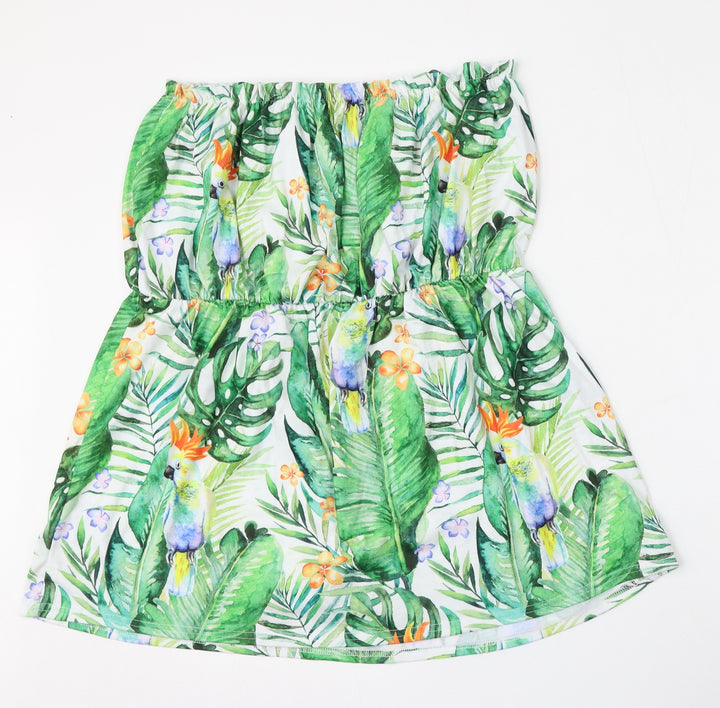 Boohoo Womens Multicoloured Floral Polyester Shift  Size L  Square Neck
