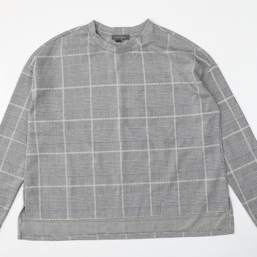 Primark Womens Multicoloured Plaid Polyester Pullover Sweatshirt Size 12