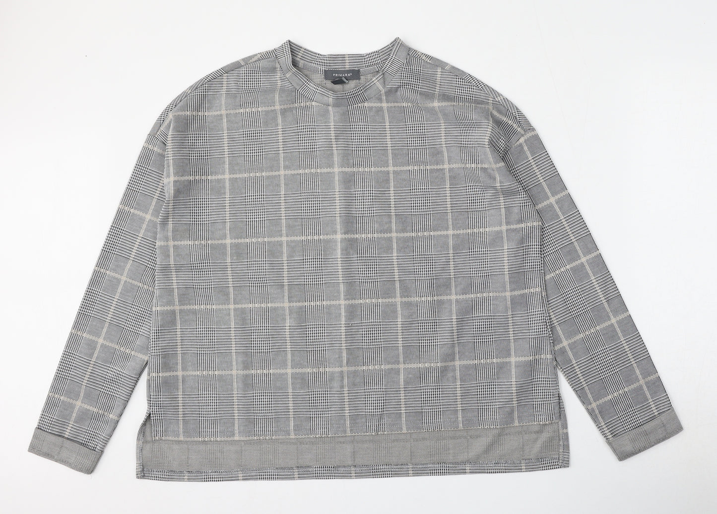 Primark Womens Multicoloured Plaid Polyester Pullover Sweatshirt Size 12