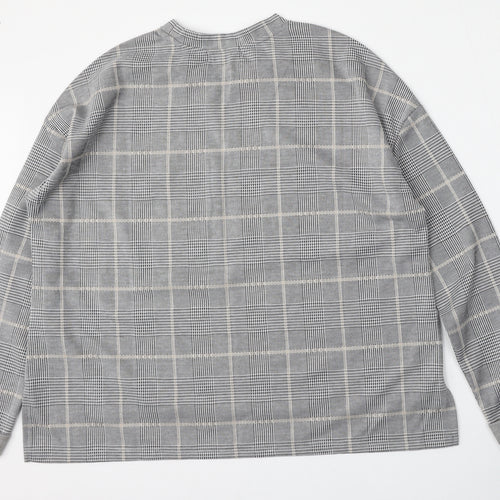 Primark Womens Multicoloured Plaid Polyester Pullover Sweatshirt Size 12