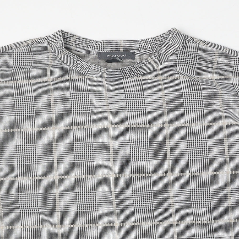 Primark Womens Multicoloured Plaid Polyester Pullover Sweatshirt Size 12