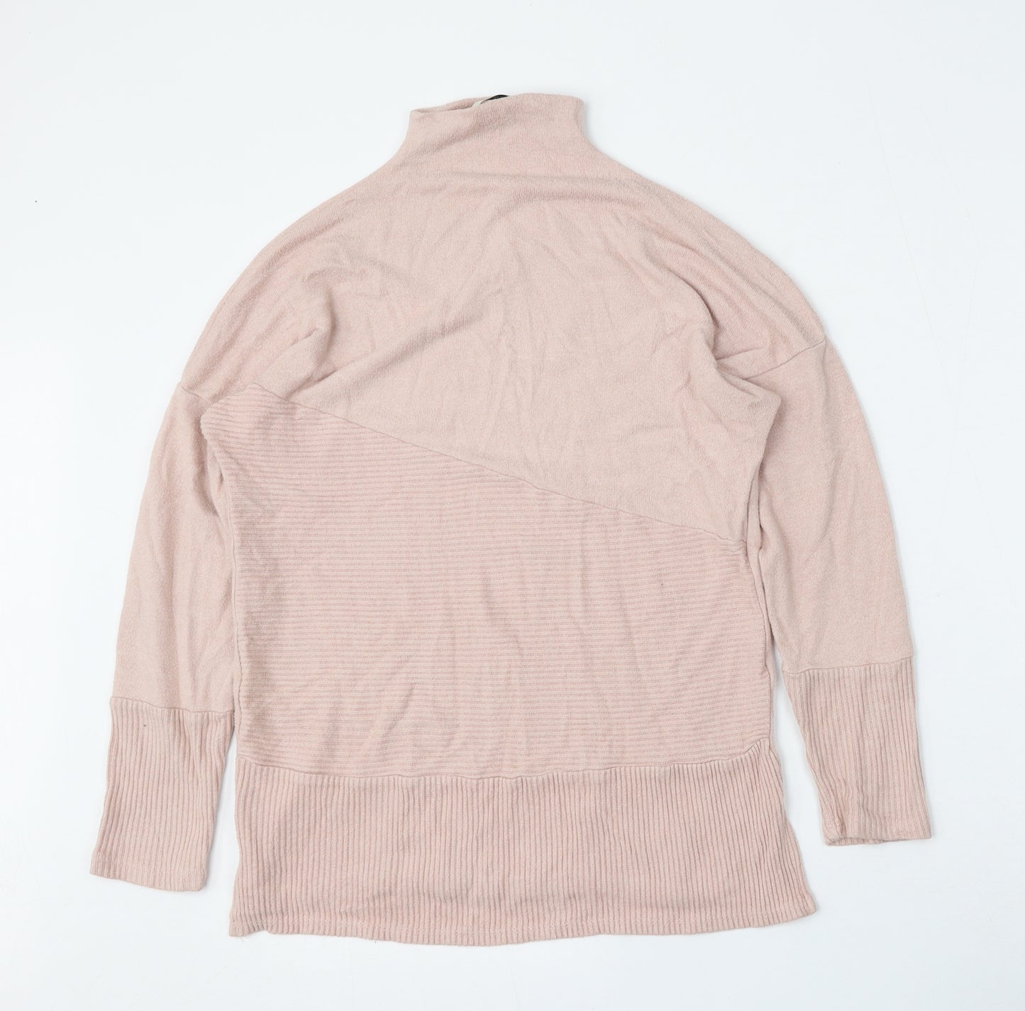George Womens Pink Mock Neck  Viscose Pullover Jumper Size S
