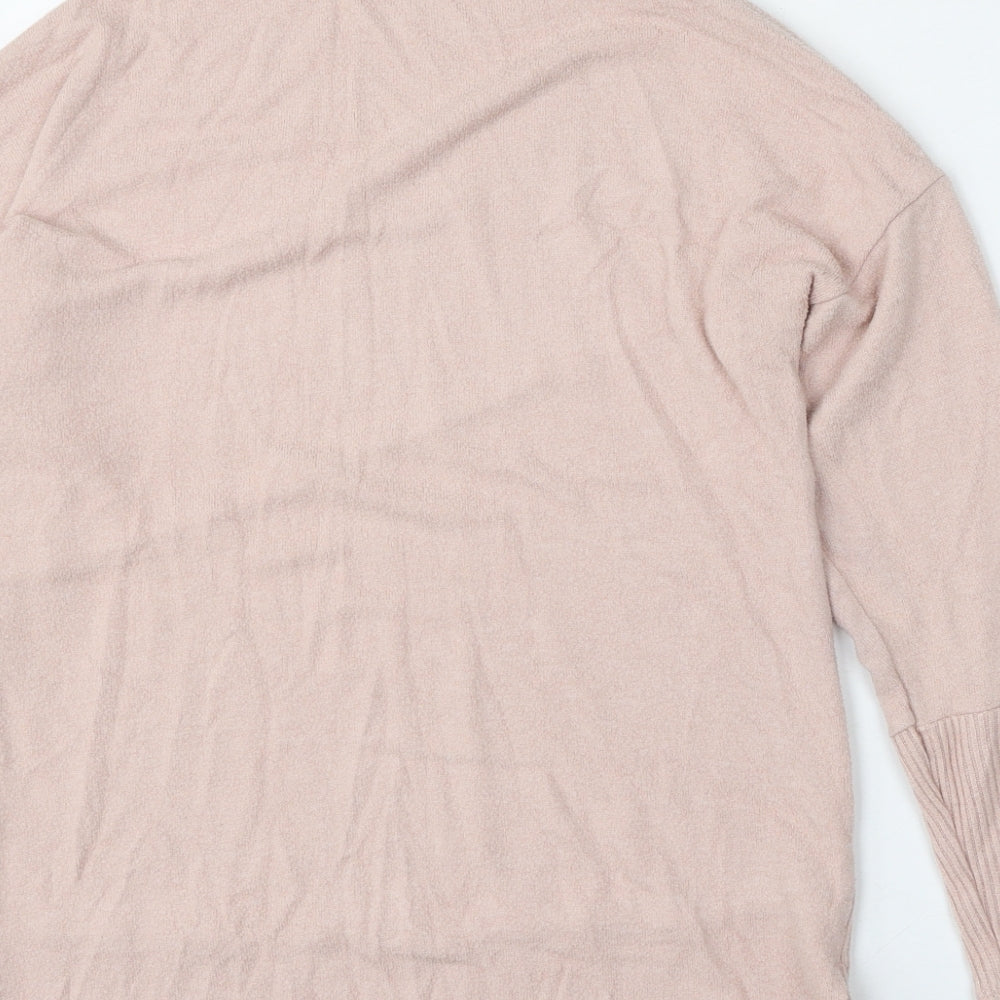 George Womens Pink Mock Neck  Viscose Pullover Jumper Size S
