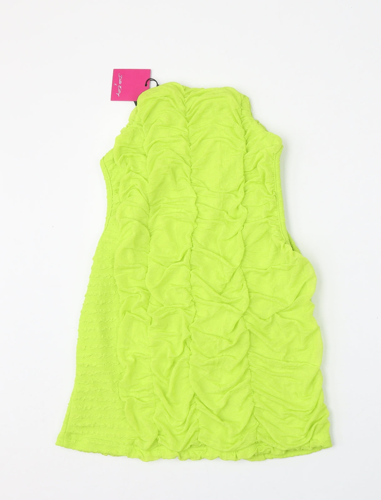 Pieces Womens Green Round Neck  Polyester Vest Jumper Size L