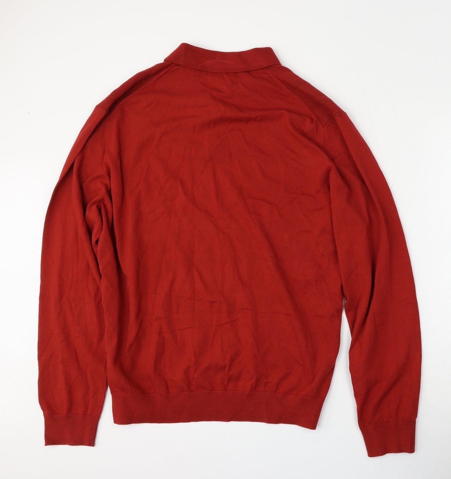 Marks and Spencer Mens Red  Cotton  Polo Size XL Collared Button