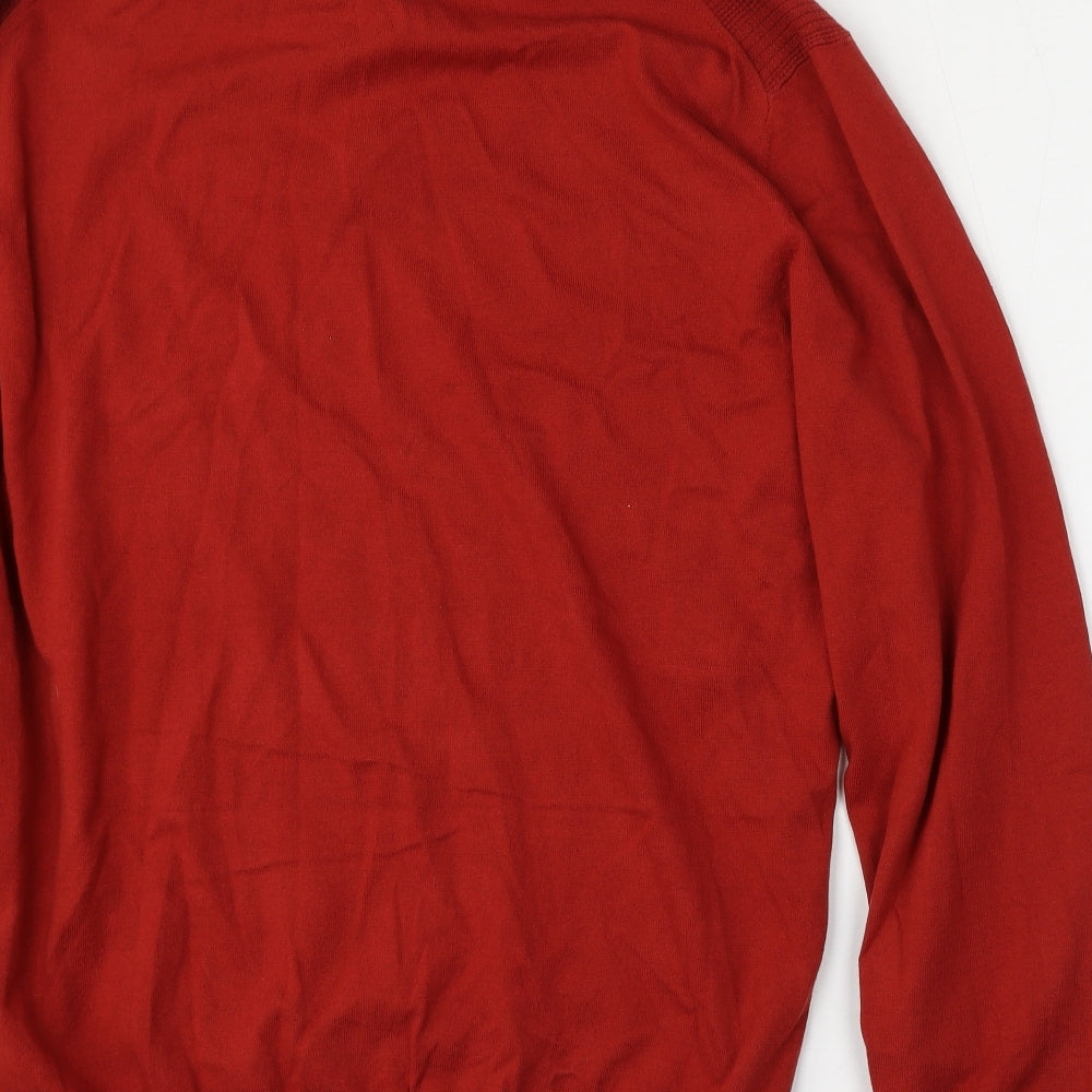 Marks and Spencer Mens Red  Cotton  Polo Size XL Collared Button