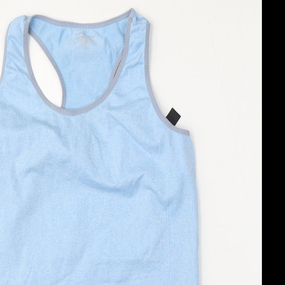 Dunnes Stores Womens Blue  Polyester Basic Tank Size M Round Neck