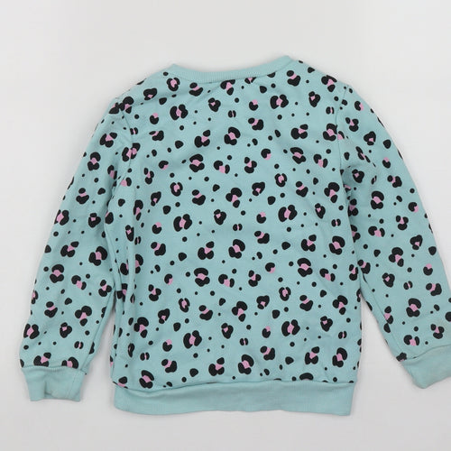 Dunnes Girls Multicoloured Round Neck Geometric Cotton Pullover Jumper Size 3-4 Years