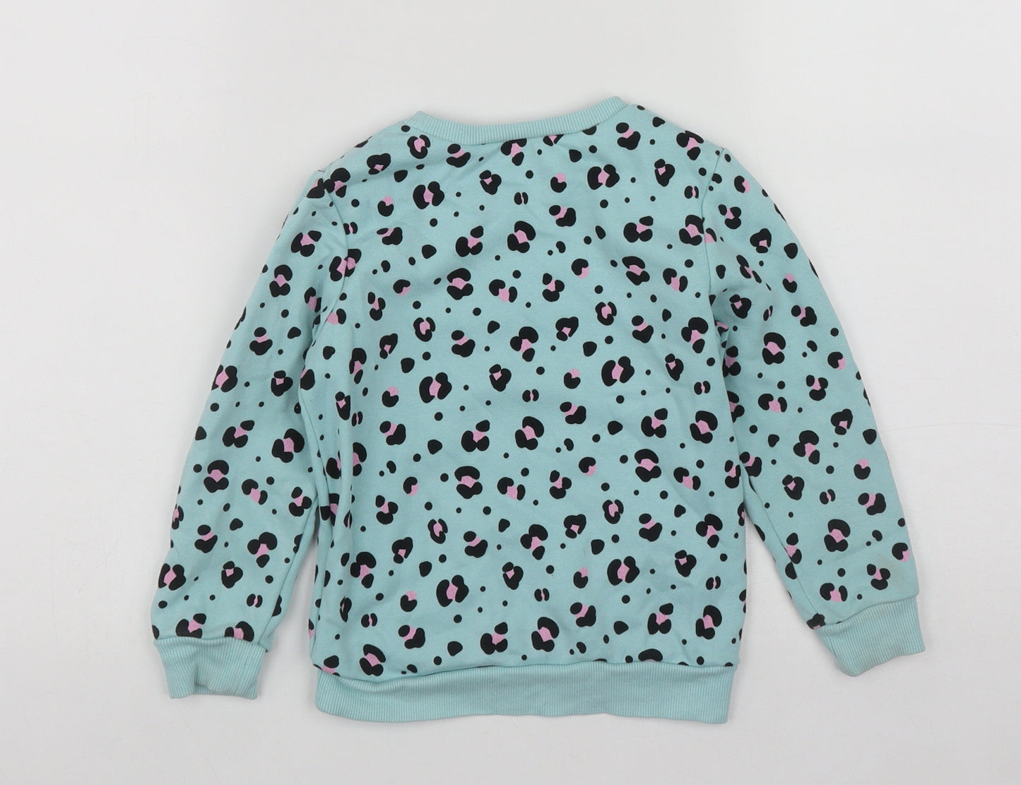 Dunnes Girls Multicoloured Round Neck Geometric Cotton Pullover Jumper Size 3-4 Years