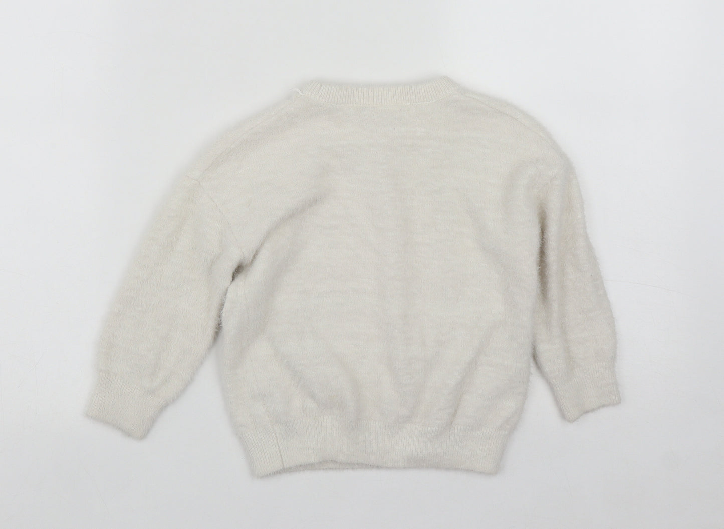 Disney Girls White Round Neck  Polyamide Pullover Jumper Size 2-3 Years   - Minnie Mouse