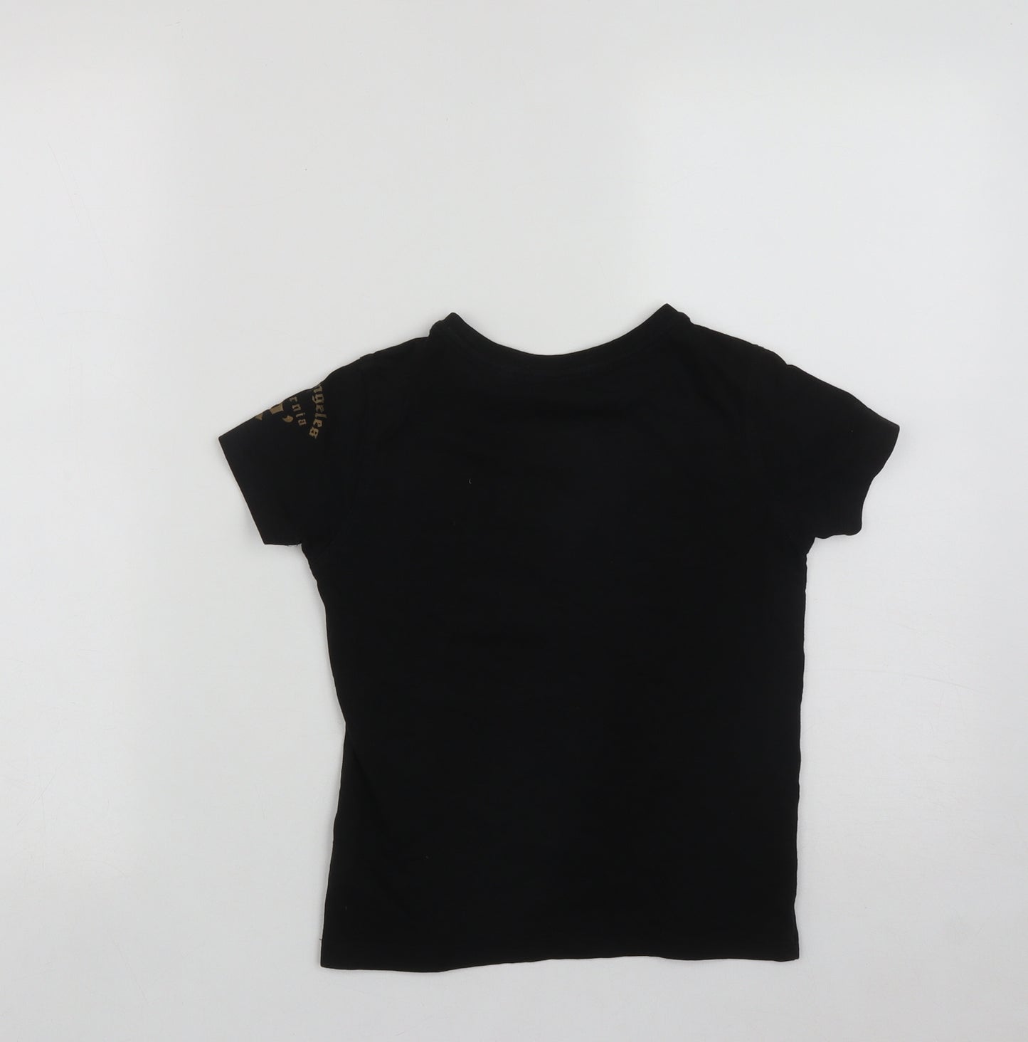 NEXT Boys Black  Cotton Basic T-Shirt Size 6 Years Round Neck  - Gorilla