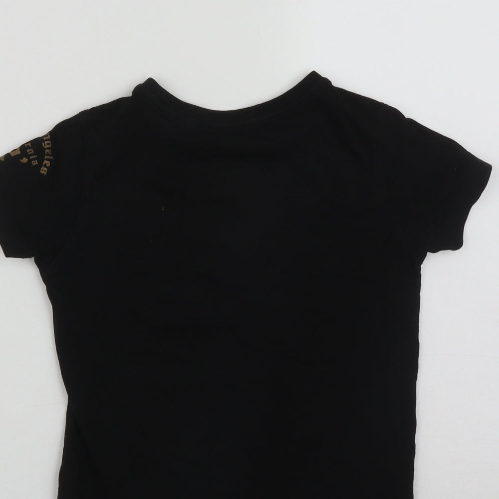 NEXT Boys Black  Cotton Basic T-Shirt Size 6 Years Round Neck  - Gorilla