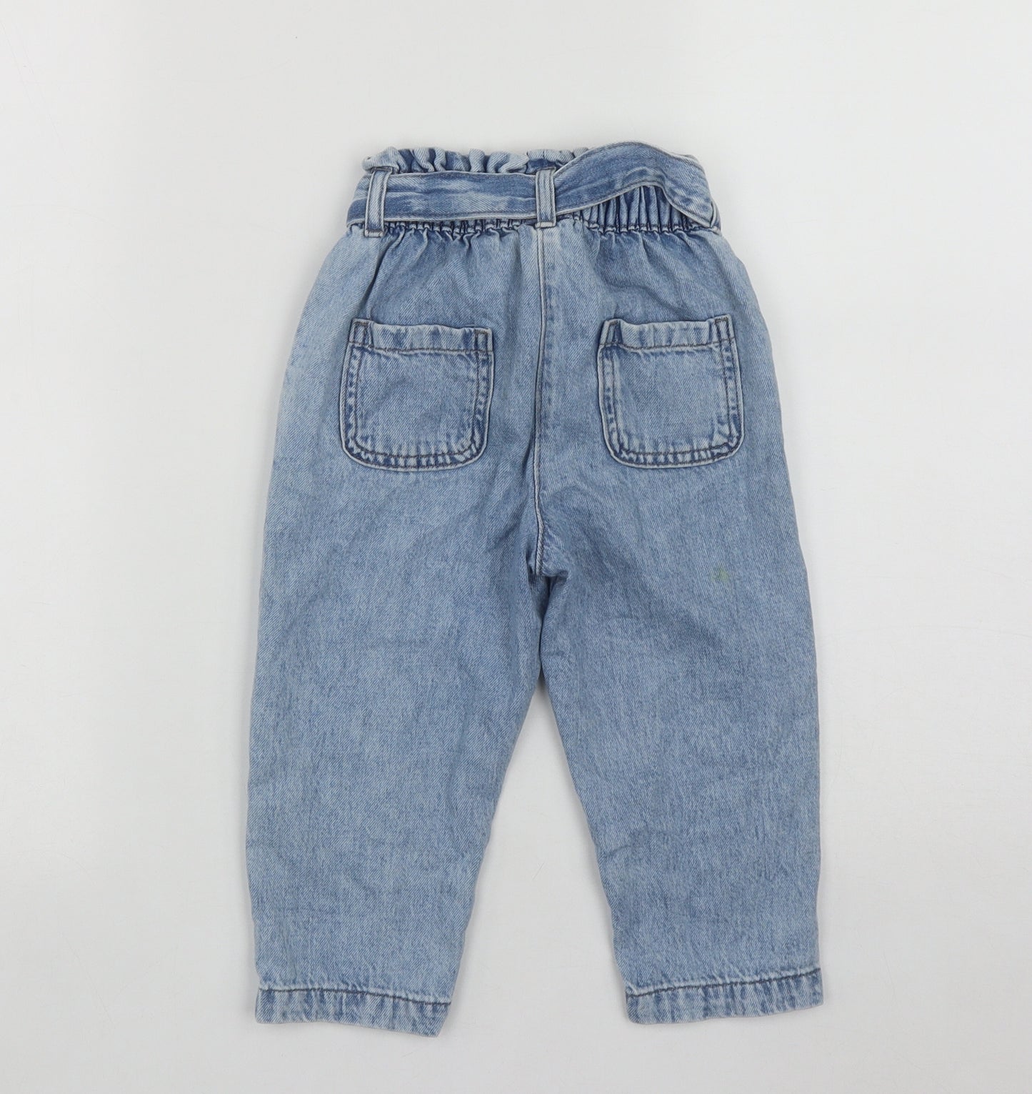 NEXT Girls Blue  Cotton Straight Jeans Size 2 Years  Regular Tie
