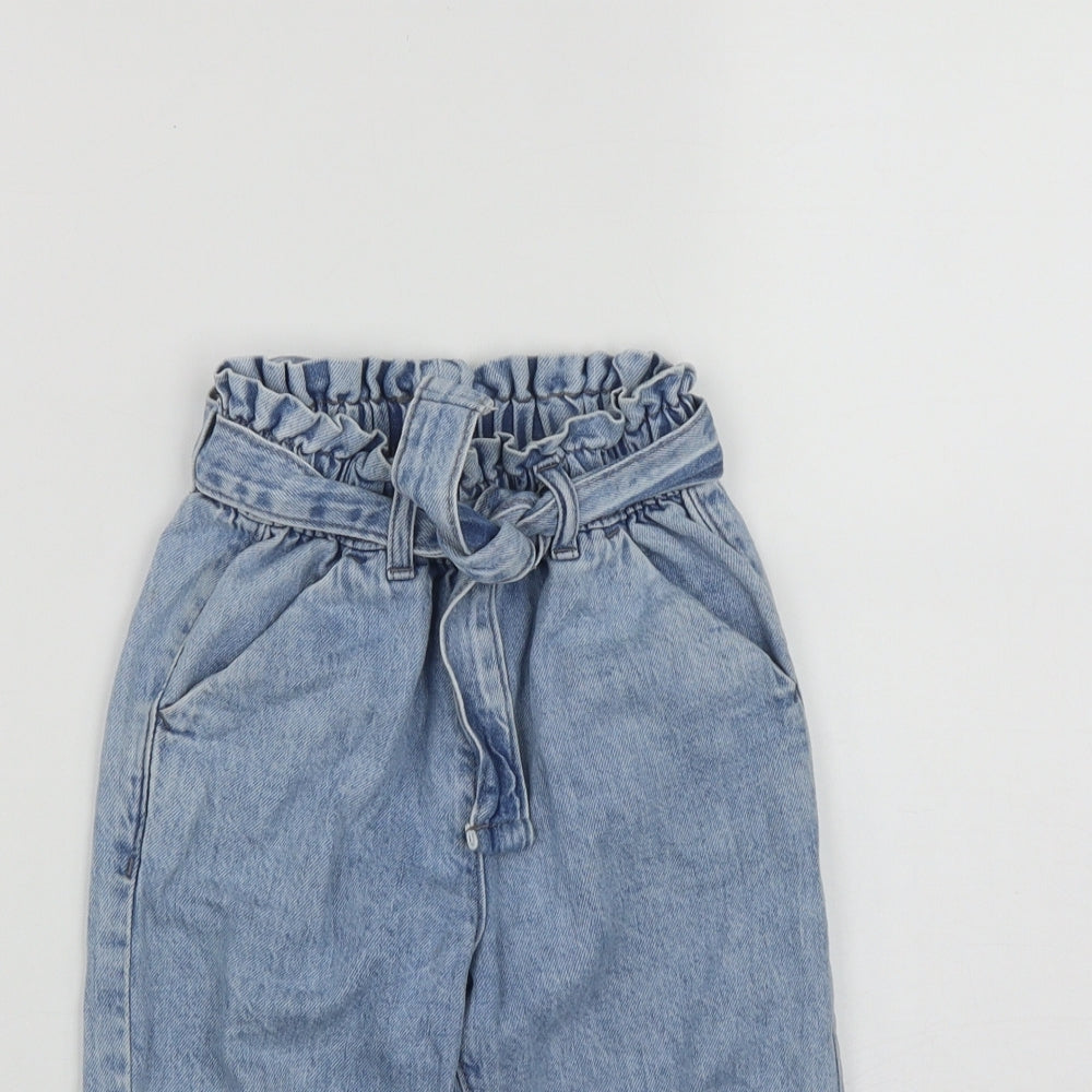 NEXT Girls Blue  Cotton Straight Jeans Size 2 Years  Regular Tie