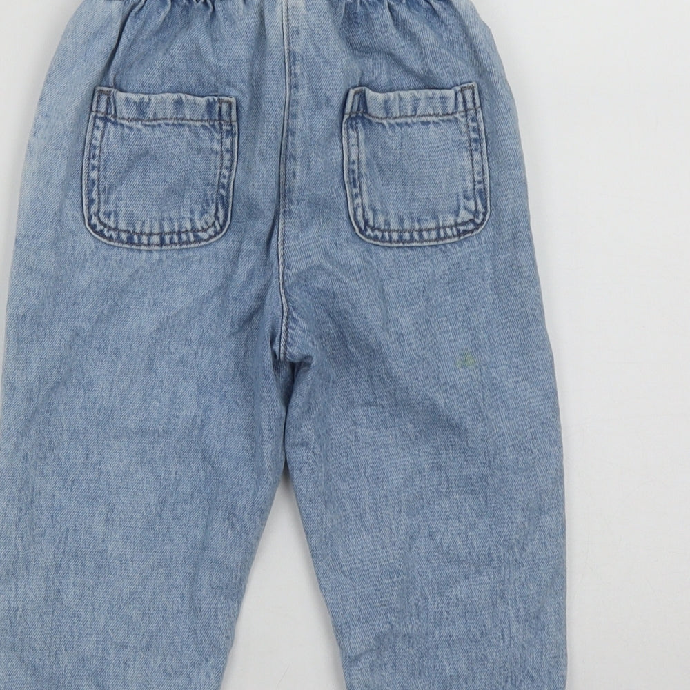 NEXT Girls Blue  Cotton Straight Jeans Size 2 Years  Regular Tie