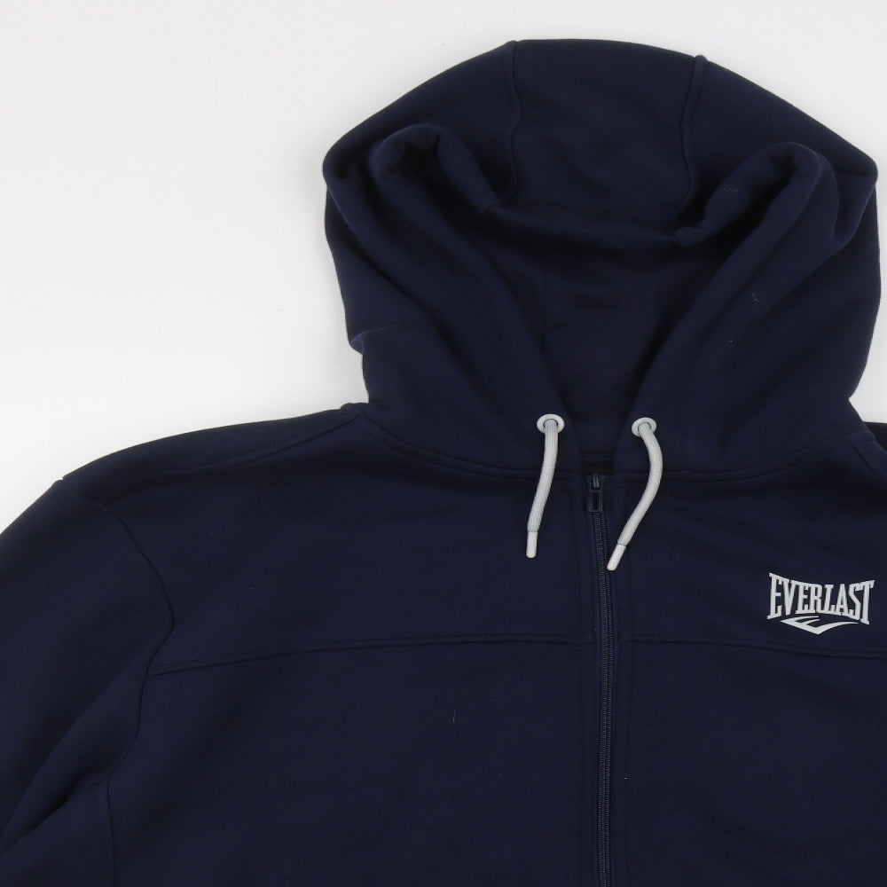 Everlast Mens Blue  Cotton Full Zip Hoodie Size 4XL