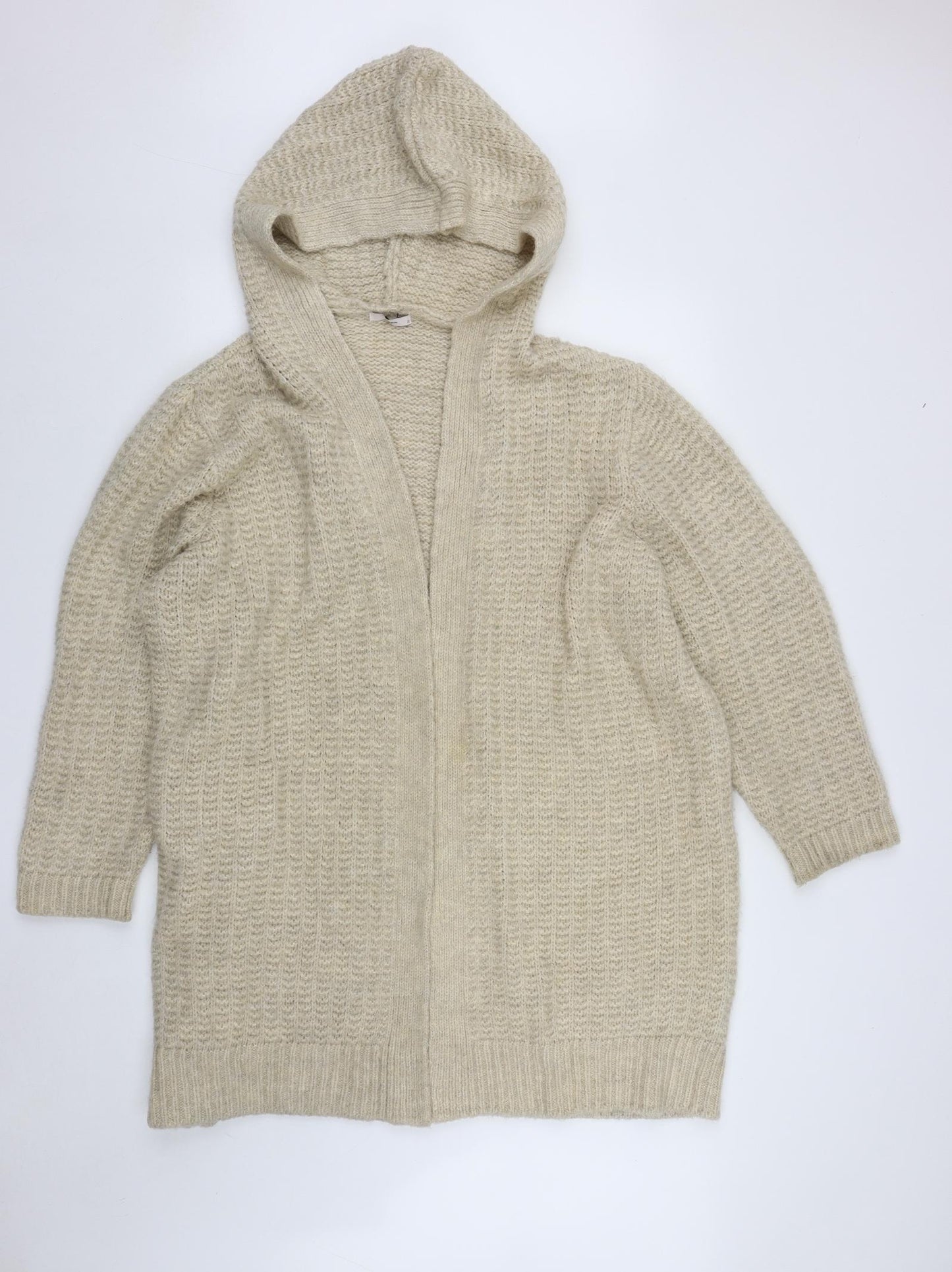 TU Womens Beige  Acrylic Cardigan Hoodie Size 22
