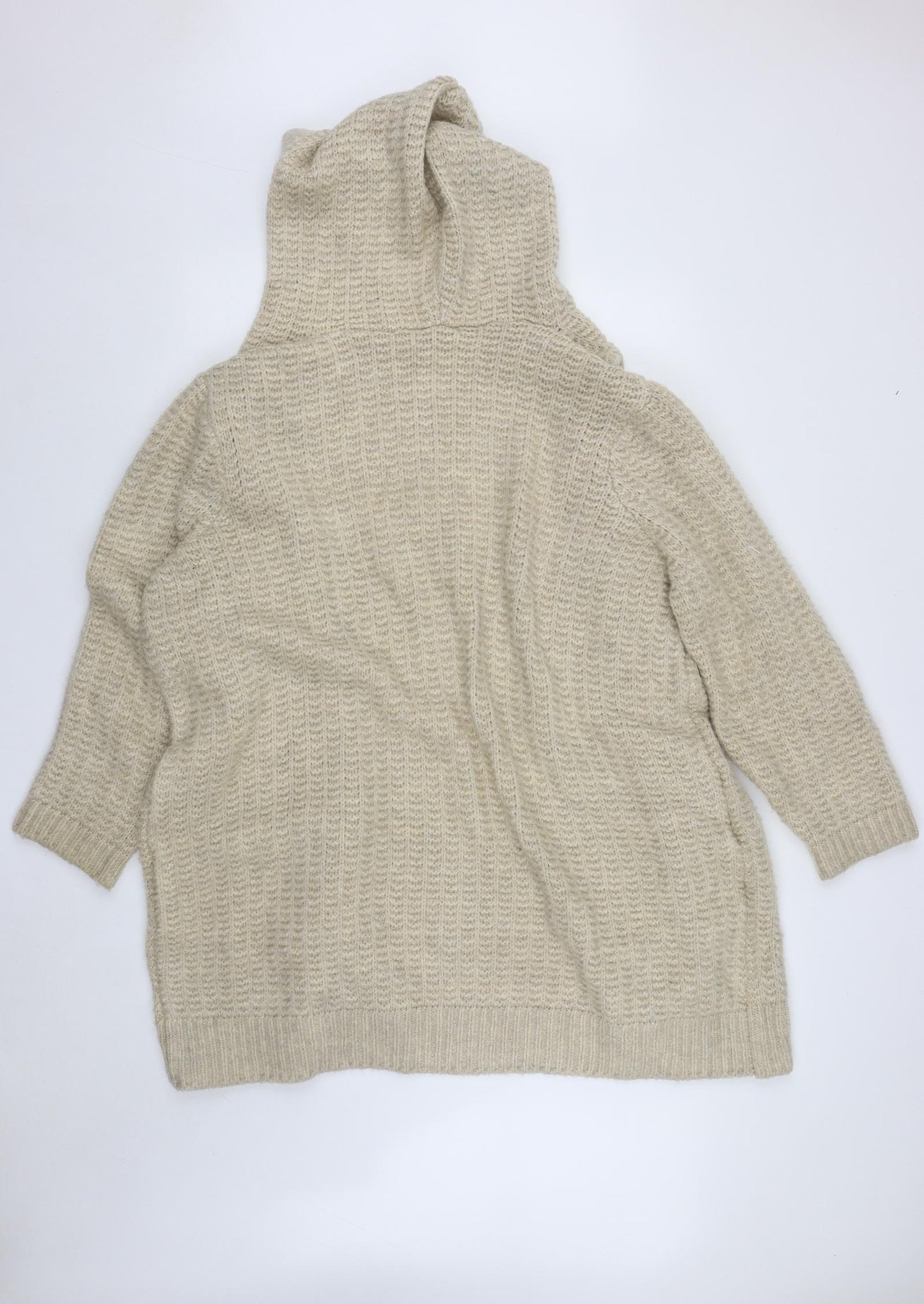 TU Womens Beige  Acrylic Cardigan Hoodie Size 22