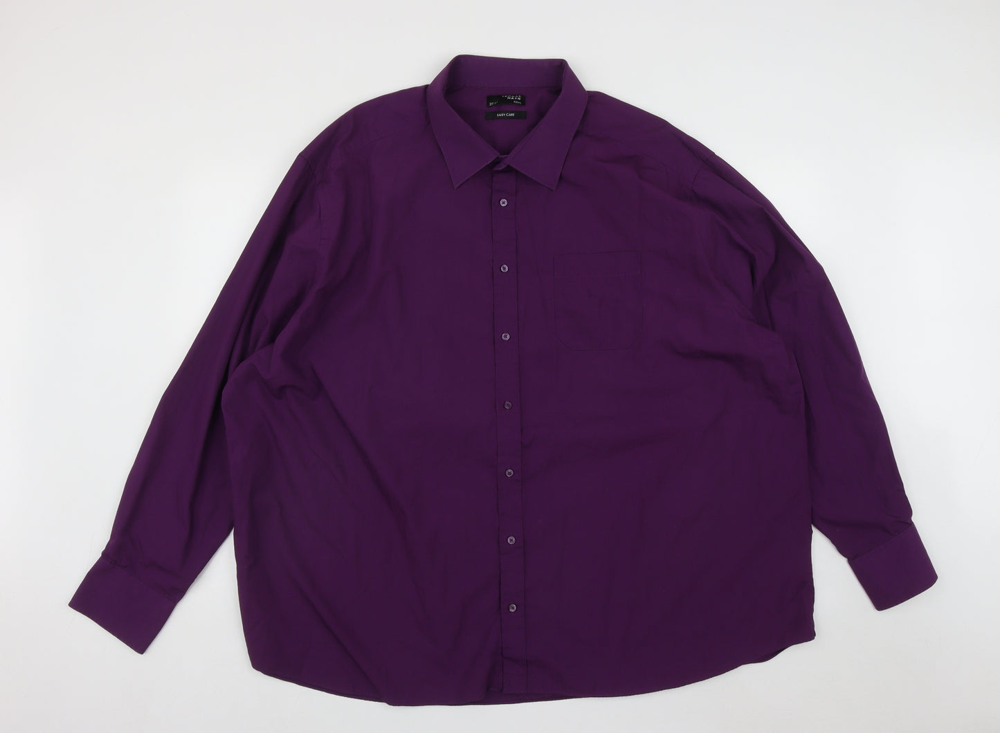 Thomas Nash Mens Purple  Cotton  Button-Up Size XL Collared Button