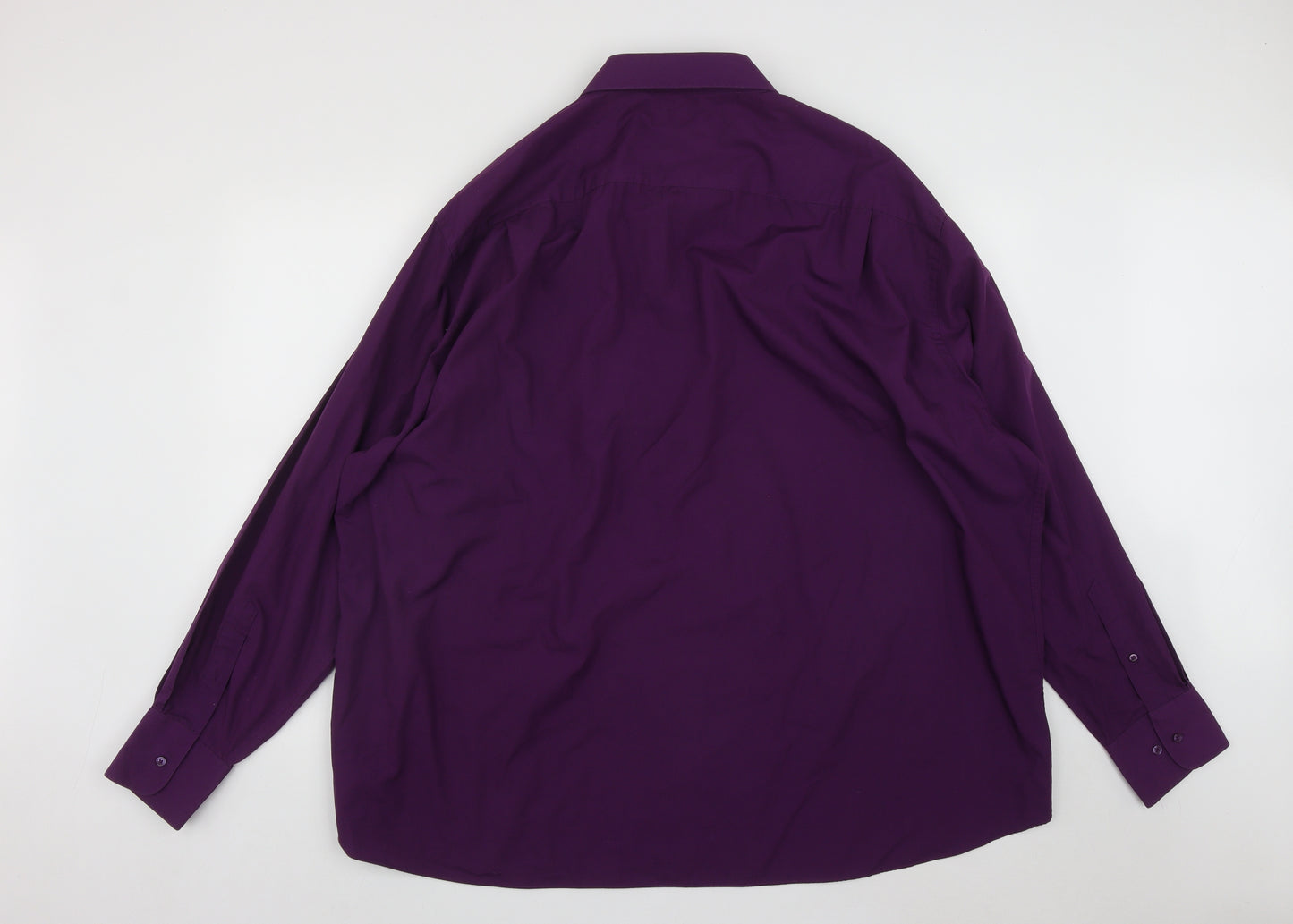 Thomas Nash Mens Purple  Cotton  Button-Up Size XL Collared Button