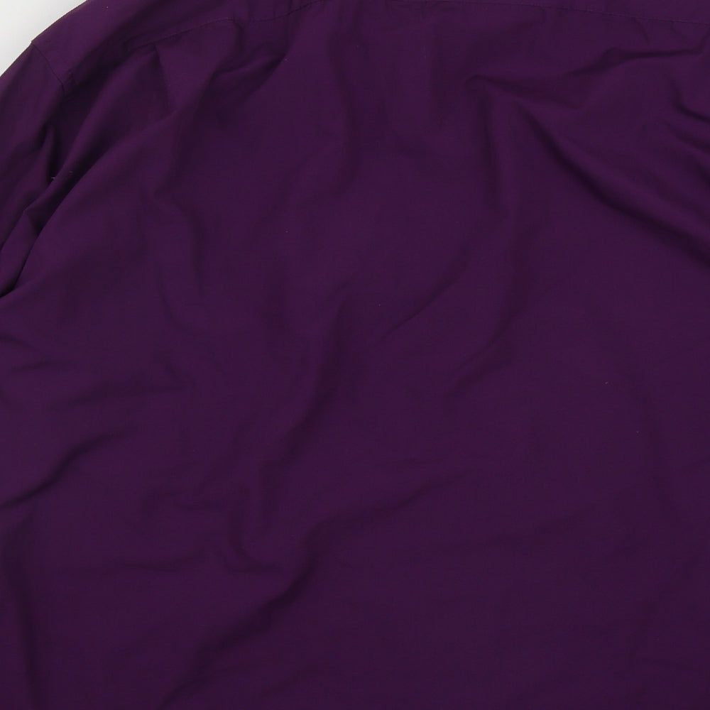 Thomas Nash Mens Purple  Cotton  Button-Up Size XL Collared Button